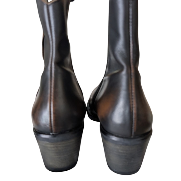 Miz Mooz Dark Brown Heeled Boots - Picture 8 of 11